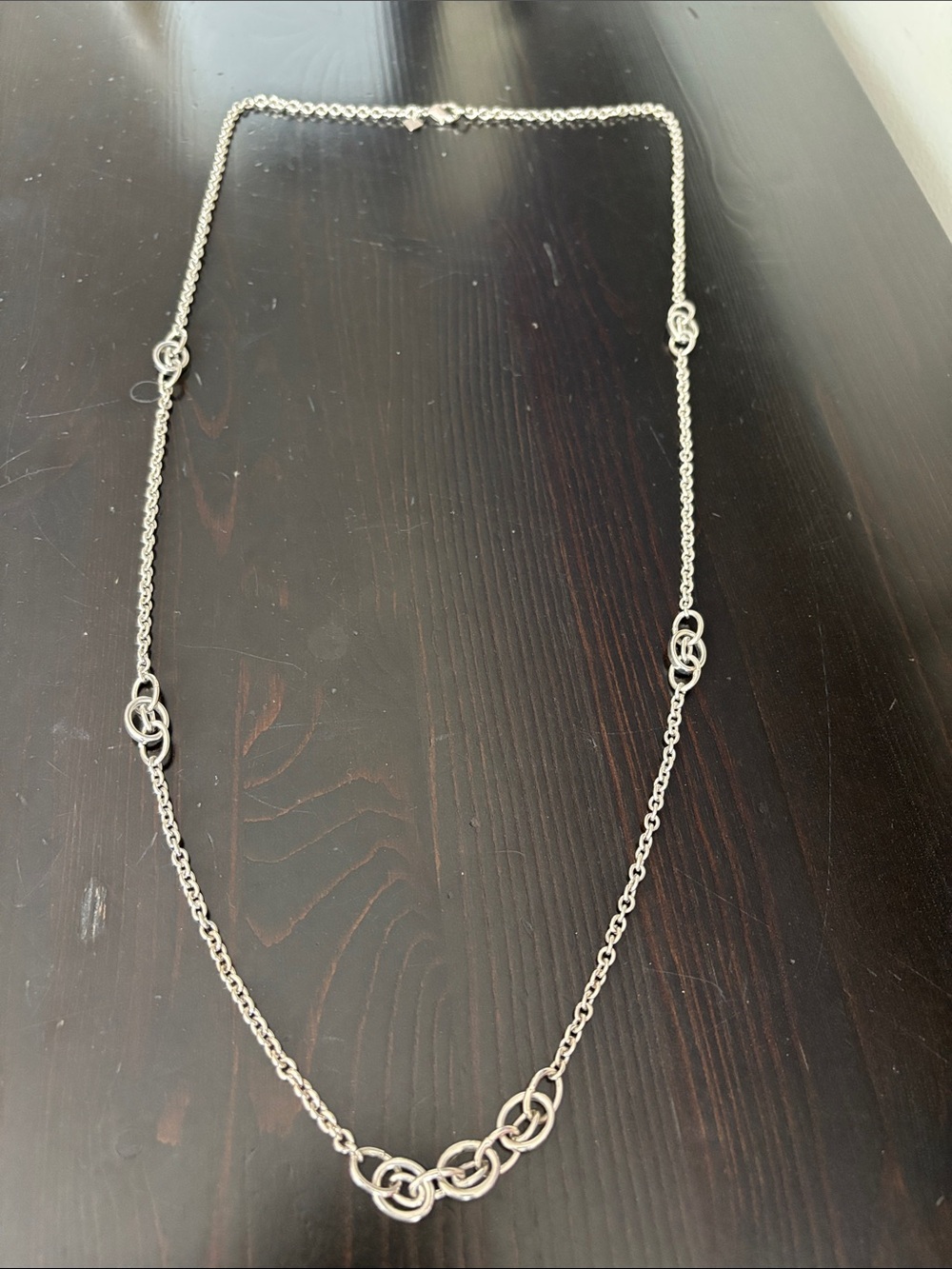 Banana Republic Silver-Tone Linked Knot Long Necklace